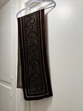 Bob Mackie burn out velvet scarf
